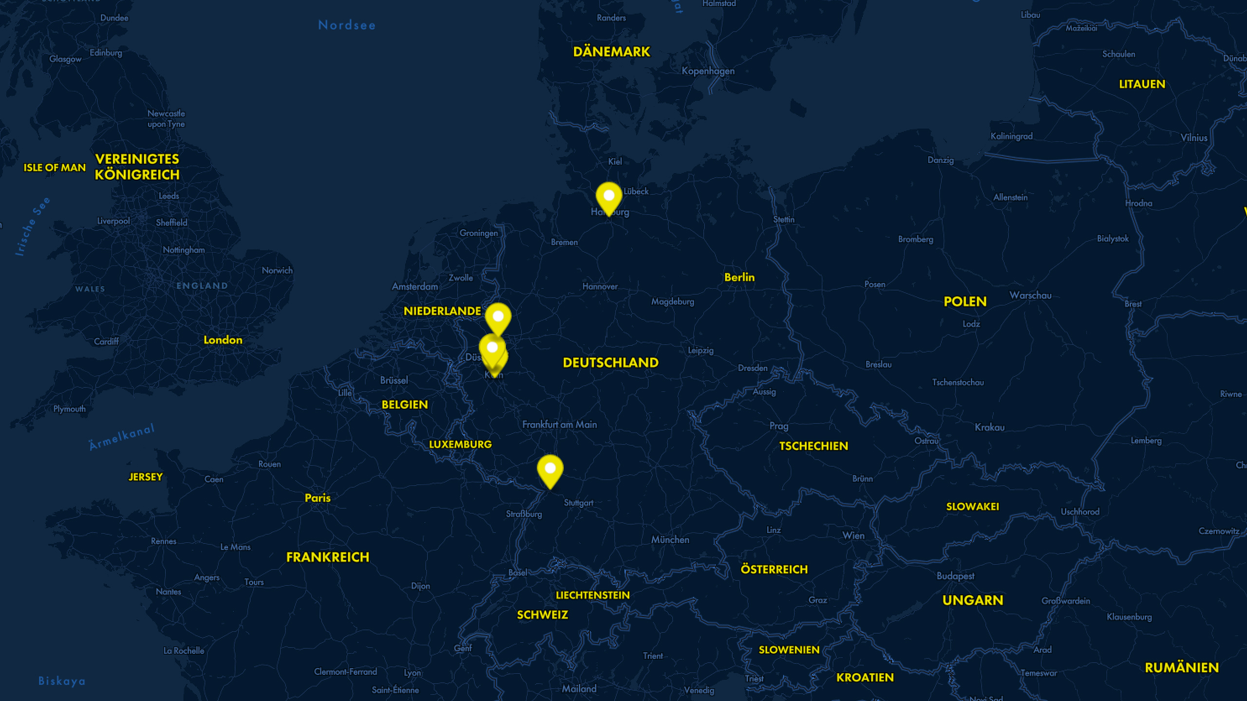 planting Standorte Kartenansicht der Standorte in Deutschland