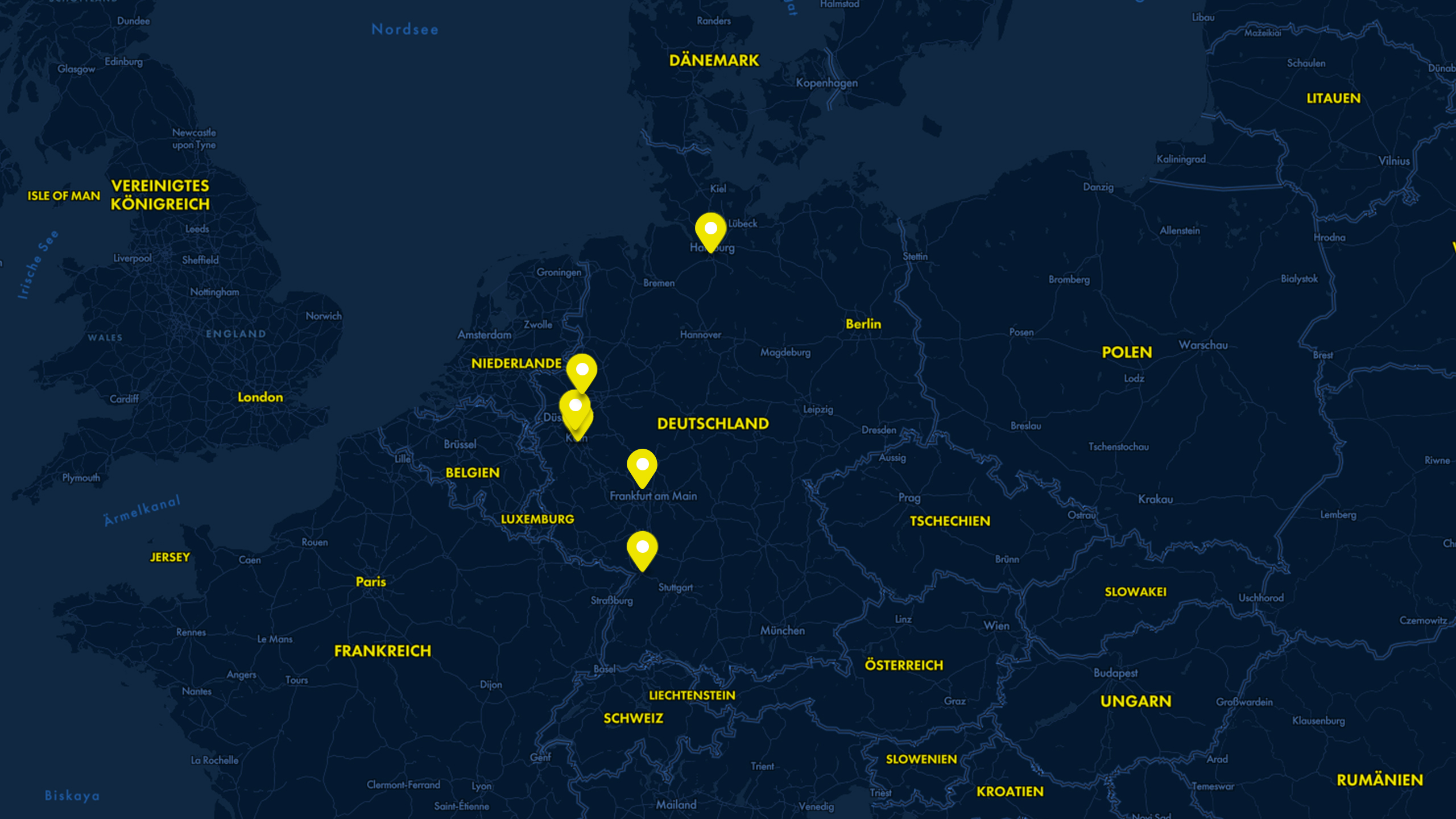 planting Standorte Kartenansicht der Standorte in Deutschland